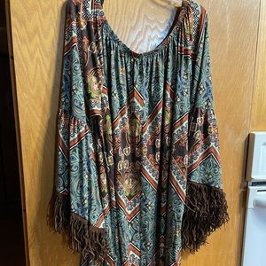Tunic Dress with Fringe
